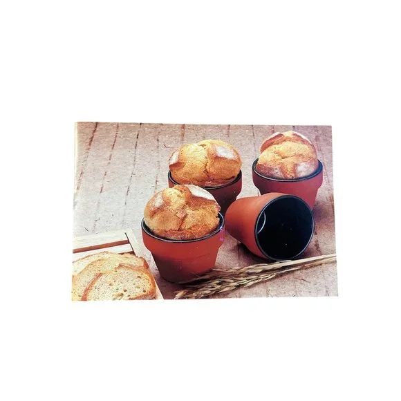 1996 Hearthstone Bread Baker Set 4 Clay Pots Baking Crocks Used - Picture 16 of 16